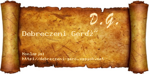 Debreczeni Gerő névjegykártya